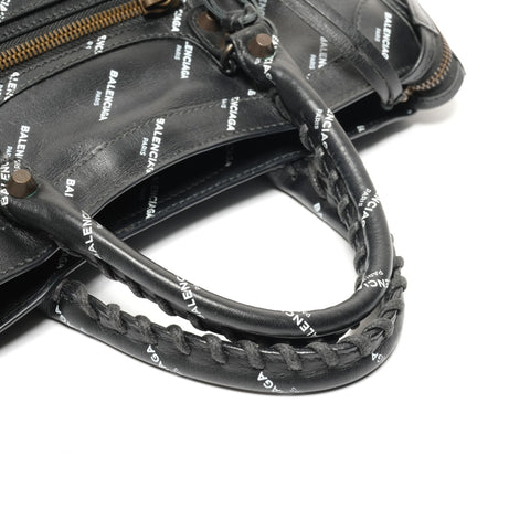 BALENCIAGA Classic City Leather Graphic Handbag black WS25342