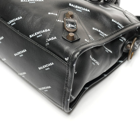 BALENCIAGA Classic City Leather Graphic Handbag black WS25342