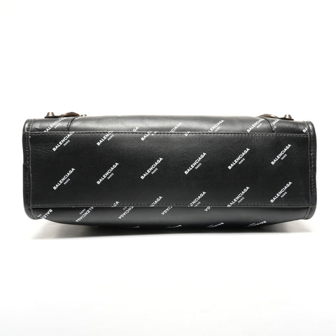 BALENCIAGA Classic City Leather Graphic Handbag black WS25342