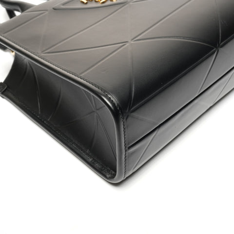 PRADA Leather 2-way Symbol Topstitch Small Handbag black WS25343