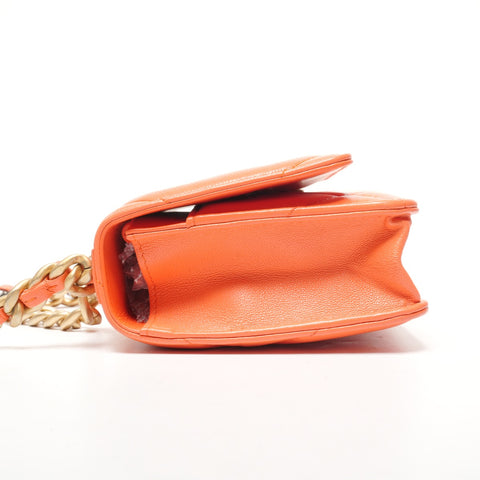 CHANEL 2019 Chanel 19 Chain Wallet Matelasse Lambskin Shoulder Bag Orange WS25344