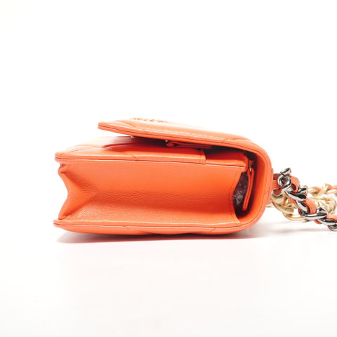 CHANEL 2019 Chanel 19 Chain Wallet Matelasse Lambskin Shoulder Bag Orange WS25344