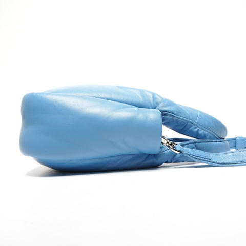 PRADA 2-way Padded Mini Soft Nappa Leather Handbag blue WS25345