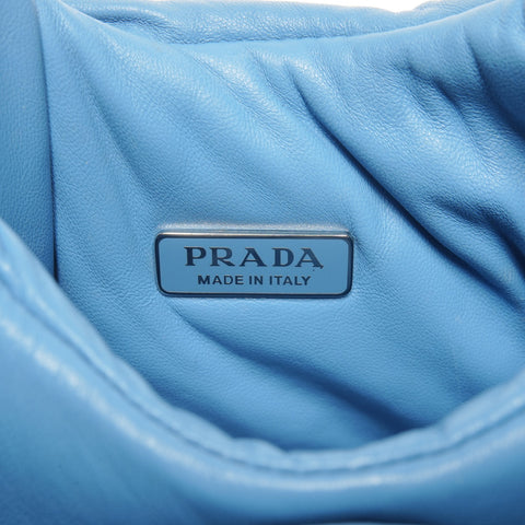 PRADA 2-way Padded Mini Soft Nappa Leather Handbag blue WS25345