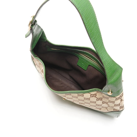 GUCCI GG canvas Sherry one belt Shoulder Bag Green brown WS25346
