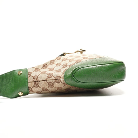 GUCCI GG canvas Sherry one belt Shoulder Bag Green brown WS25346