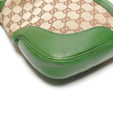 GUCCI GG canvas Sherry one belt Shoulder Bag Green brown WS25346