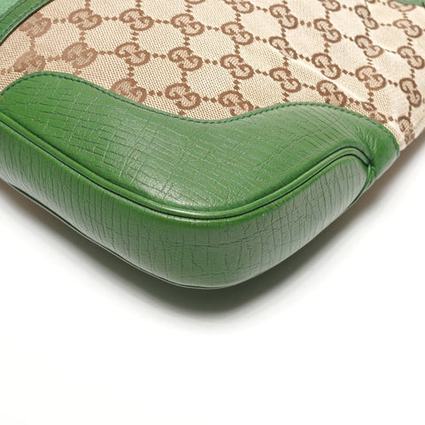 GUCCI GG canvas Sherry one belt Shoulder Bag Green brown WS25346