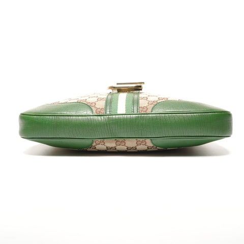 GUCCI GG canvas Sherry one belt Shoulder Bag Green brown WS25346