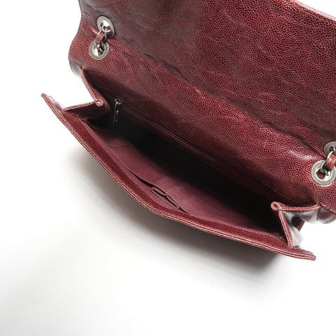 CHANEL No. 18 2013-2014 Leather Chain Flap Matelasse Shoulder Bag Red WS25347