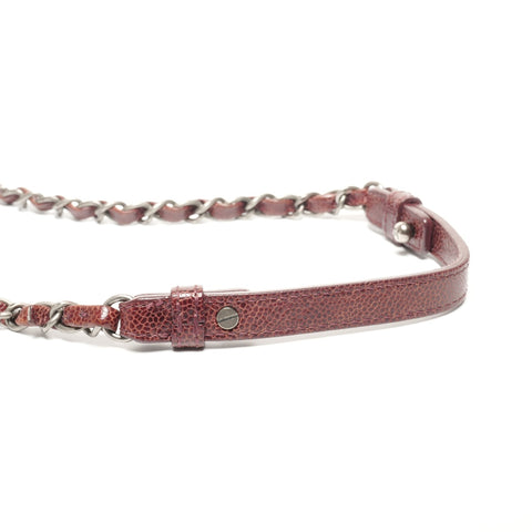 CHANEL No. 18 2013-2014 Leather Chain Flap Matelasse Shoulder Bag Red WS25347