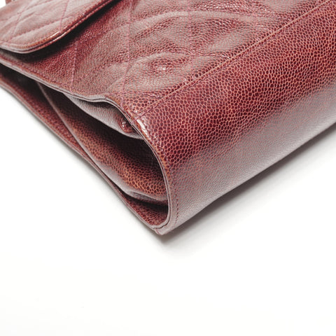 CHANEL No. 18 2013-2014 Leather Chain Flap Matelasse Shoulder Bag Red WS25347