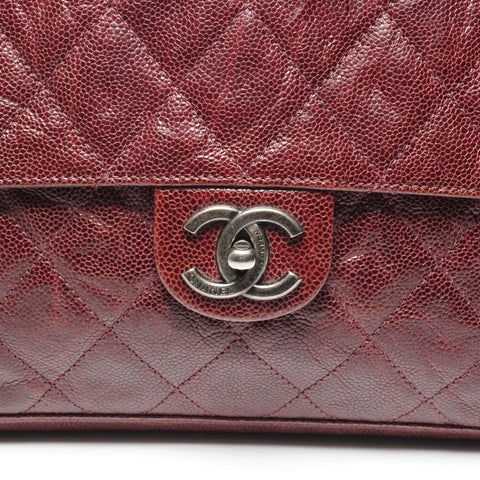 CHANEL No. 18 2013-2014 Leather Chain Flap Matelasse Shoulder Bag Red WS25347
