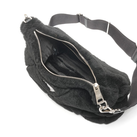 PRADA Boa Mouton Shoulder Bag black WS25348