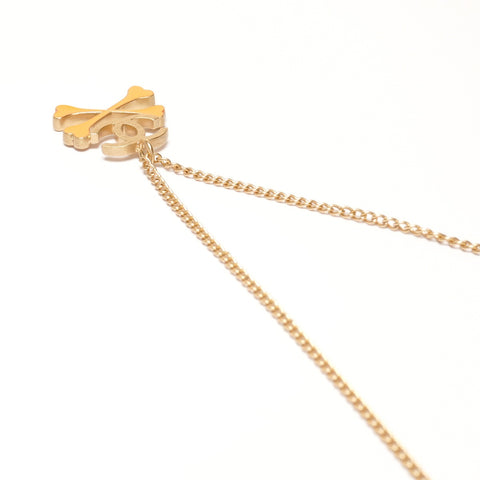 CHANEL 03P 2003 Crossbone COCO Mark Necklace gold WS25349