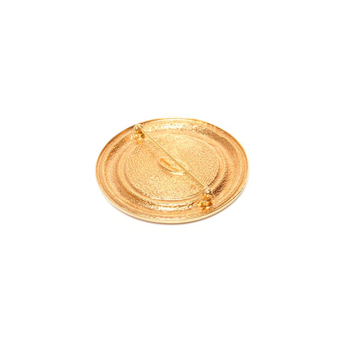 CHANEL 1980 Cambon Circle Brooch gold WS25353