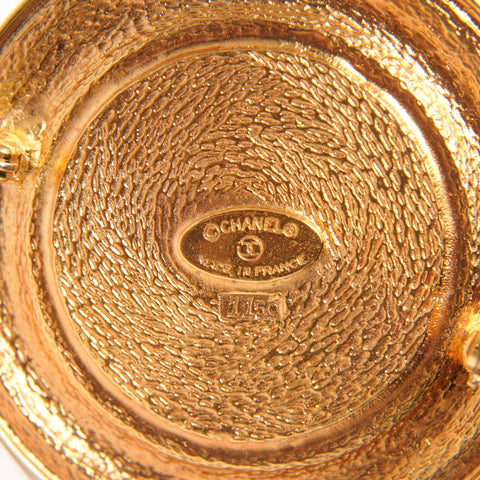 CHANEL 1980 Cambon Circle Brooch gold WS25353