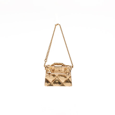 CHANEL 02P 2002 COCO Mark Matelasse Brooch gold WS25355