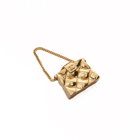 CHANEL 02P 2002 COCO Mark Matelasse Brooch gold WS25355