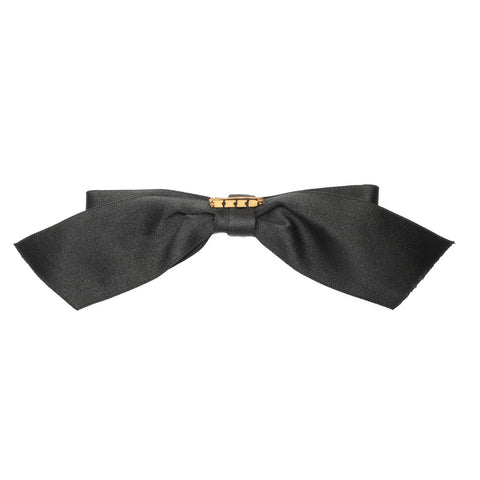 CHANEL 1980s ribbon Brooch black WS25358