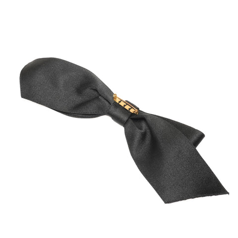 CHANEL 1980s ribbon Brooch black WS25358