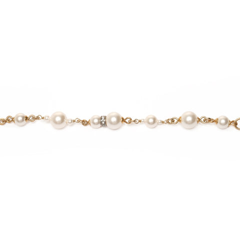 CHANEL A20S 2020 COCO Mark Ribbon Pearl Necklace gold WS25361