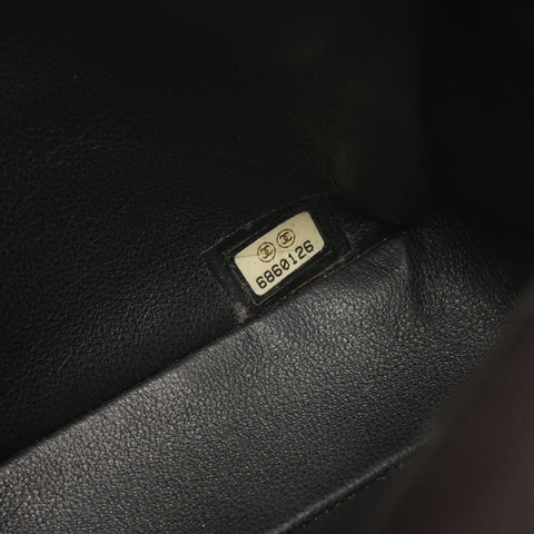 CHANEL No. 7 2002-2003 Canvas East West Chocolate Bar Shoulder Bag black WS25369