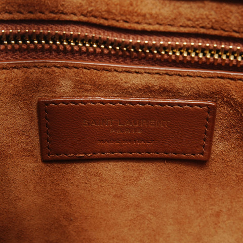 YVES SAINT LAURENT Embossed Leather LE 5 A 7 One Belt Hobo Le San Cassette Shoulder Bag black WS25372