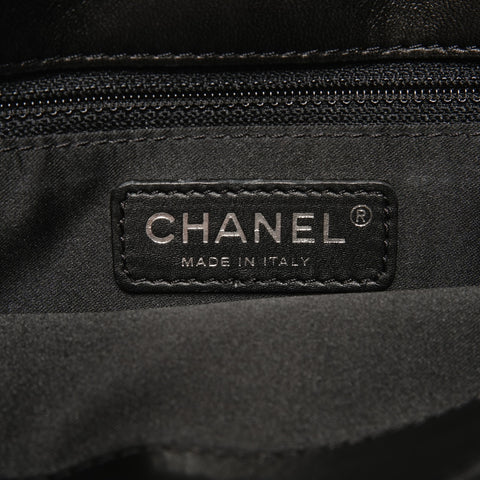 CHANEL No. 13 2009-2010 Lambskin Matelasse Accordion Flap Shoulder Bag black WS25374