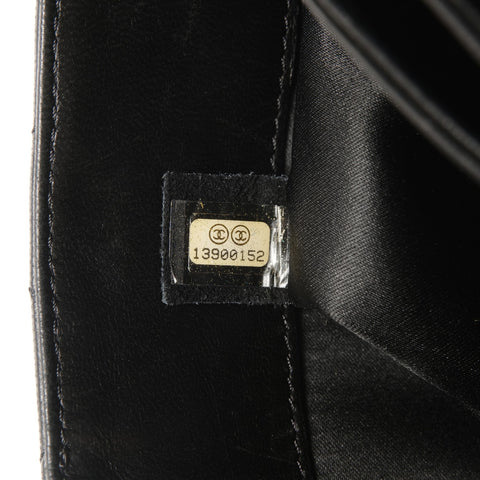 CHANEL No. 13 2009-2010 Lambskin Matelasse Accordion Flap Shoulder Bag black WS25374