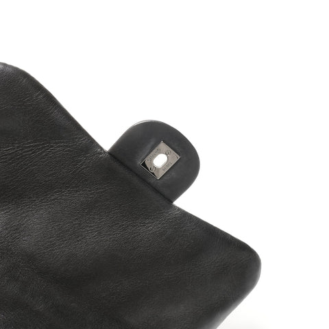 CHANEL No. 13 2009-2010 Lambskin Matelasse Accordion Flap Shoulder Bag black WS25374
