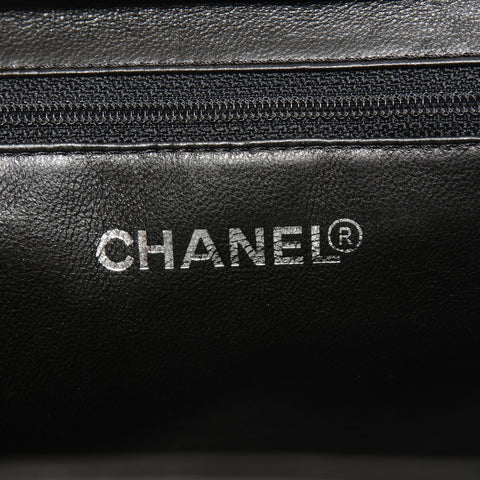 CHANEL No. 6 2000-2002 Patent Leather Enamel Chain Tote Handbag black WS25376