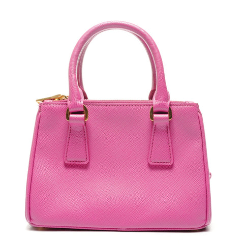 PRADA Saffiano Leather Mini Galleria 2-way Handbag pink WS25377