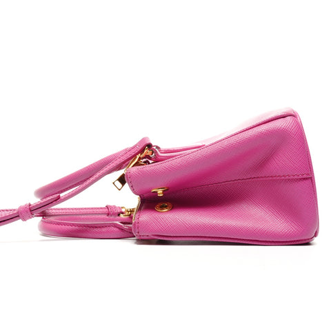 PRADA Saffiano Leather Mini Galleria 2-way Handbag pink WS25377