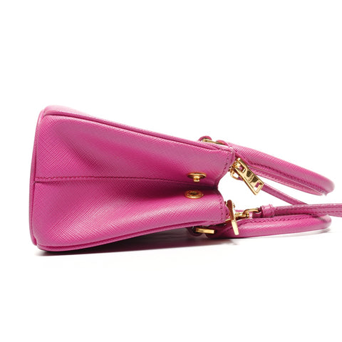 PRADA Saffiano Leather Mini Galleria 2-way Handbag pink WS25377