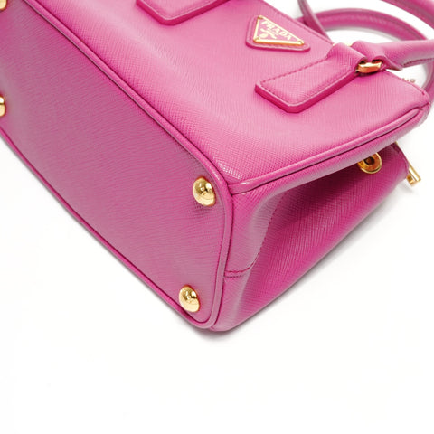 PRADA Saffiano Leather Mini Galleria 2-way Handbag pink WS25377