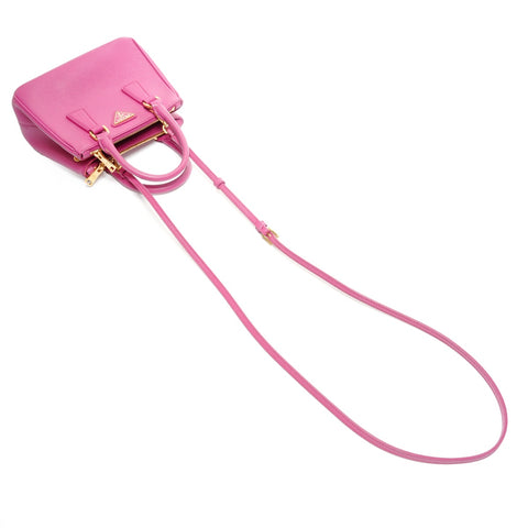 PRADA Saffiano Leather Mini Galleria 2-way Handbag pink WS25377