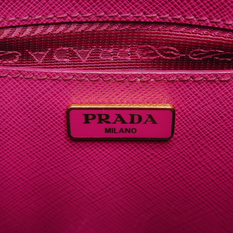 PRADA Saffiano Leather Mini Galleria 2-way Handbag pink WS25377