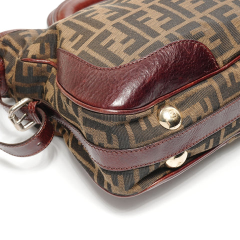 FENDI Zucca Canvas 2way Handbag Brown WS25378