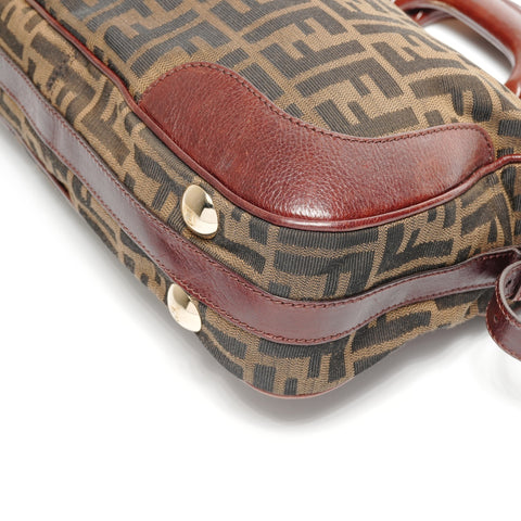 FENDI Zucca Canvas 2way Handbag Brown WS25378