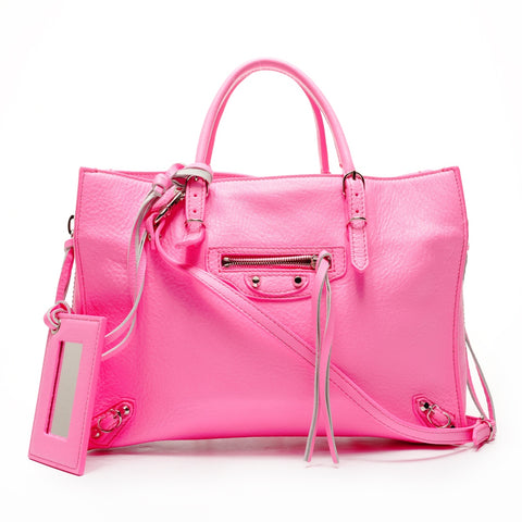 BALENCIAGA The Paper Mini Leather 2way Handbag pink WS25379