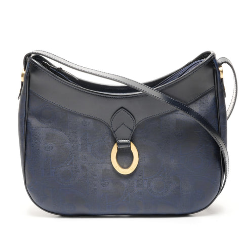 Christian Dior PVC Shoulder Bag Navy WS25382