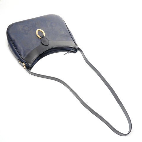 Christian Dior PVC Shoulder Bag Navy WS25382