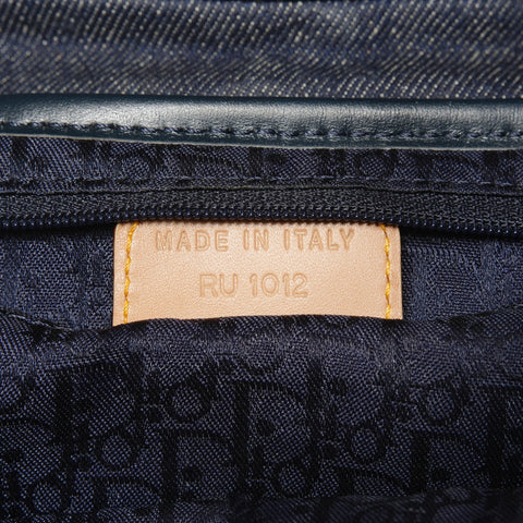 Christian Dior Denim saddle bag one belt Shoulder Bag Navy WS25384