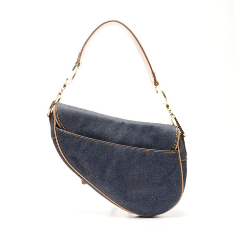 Christian Dior Denim Satteltasche ein Gürtel Umhängetasche Marine WS25384