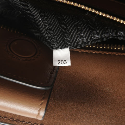 PRADA Saffiano Leather 2way Handbag Brown WS25386