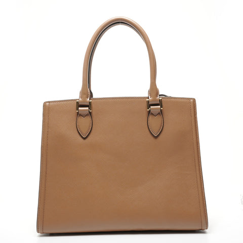 PRADA Saffiano Leather 2way Handbag Brown WS25386