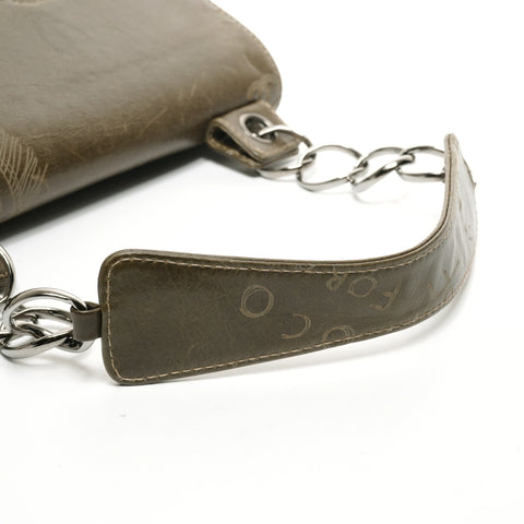 CHANEL No. 8 2003-2004 Leather Cruise Line Icon Motif One Belt Shoulder Bag khaki WS25387