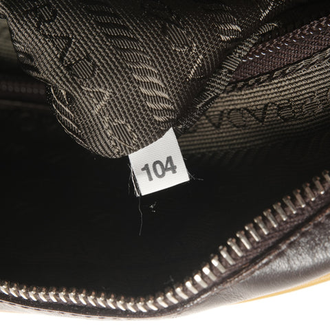 PRADA Leather Bowling Bag Boston Bag Handbag Brown WS25388