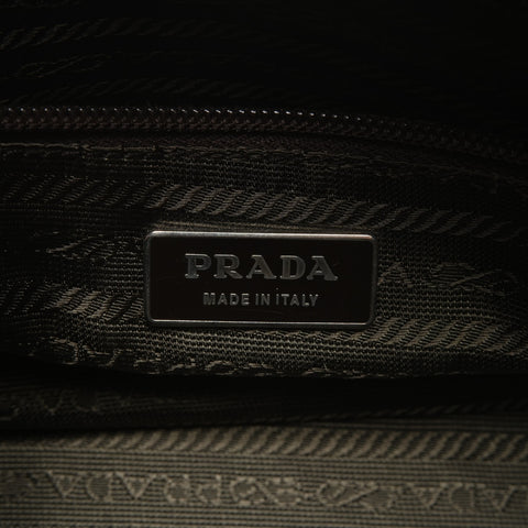 PRADA Leather Bowling Bag Boston Bag Handbag Brown WS25388